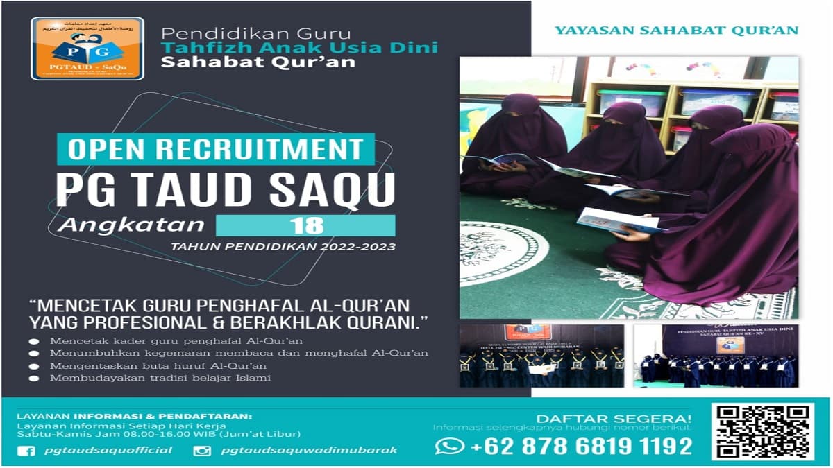Pendaftaran PG TAUD SaQu Angkatan 18